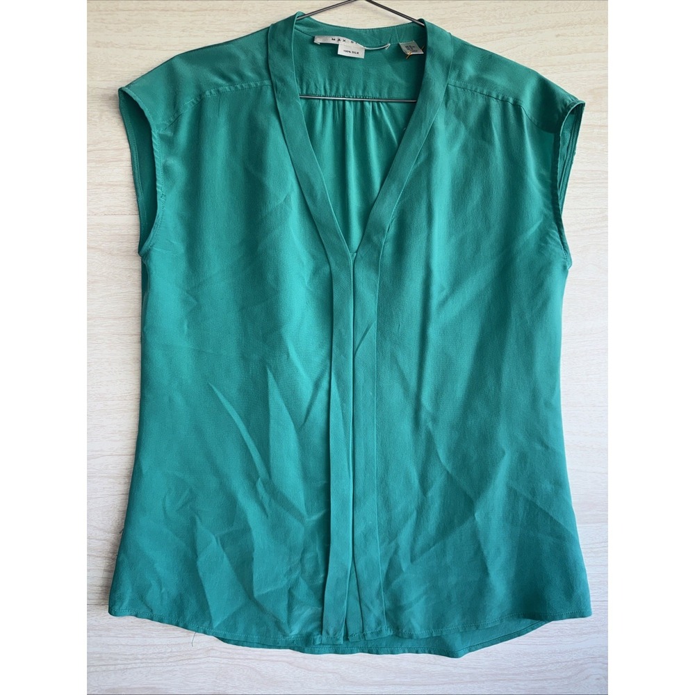 Max Studio 100% silk blouse Torquoise Sz Med